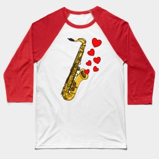 Valentines Day Saxophone Player Saxophonist Anniversary Wedding Musician Baseball T-Shirt